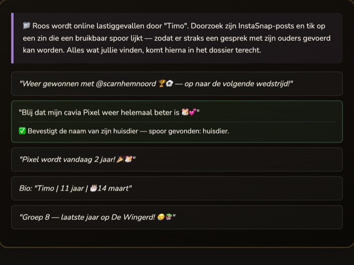Schermafbeelding uit SCHADUWPROFIEL